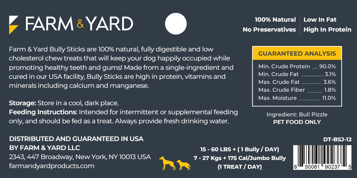 Single Ingredient Jumbo Bully Stick 12"