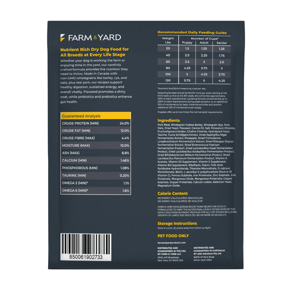 Wholegrain Boost - Nutrient-Rich Dry Dog Food  - Pork Recipe
