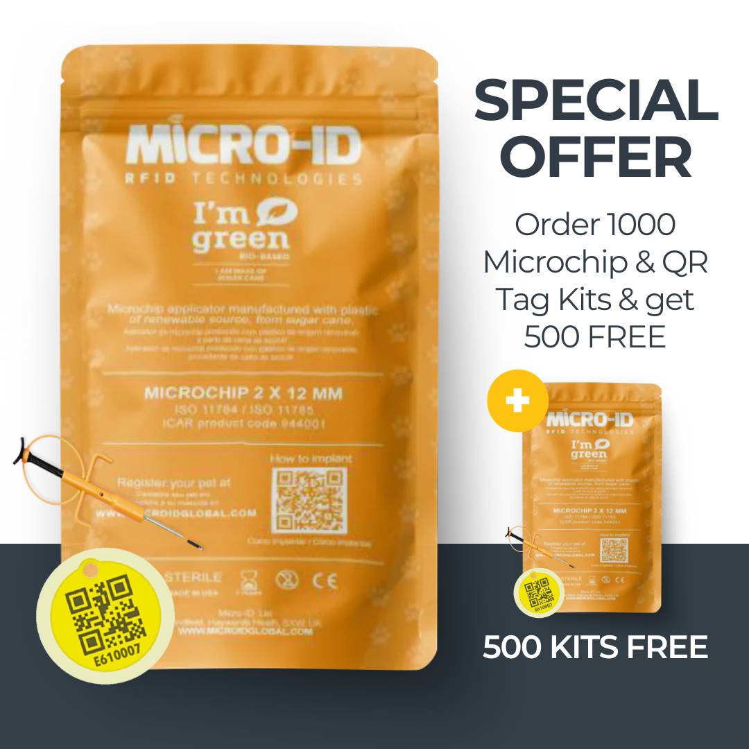 1000 x Microchip + QR Kits plus 500 FREE